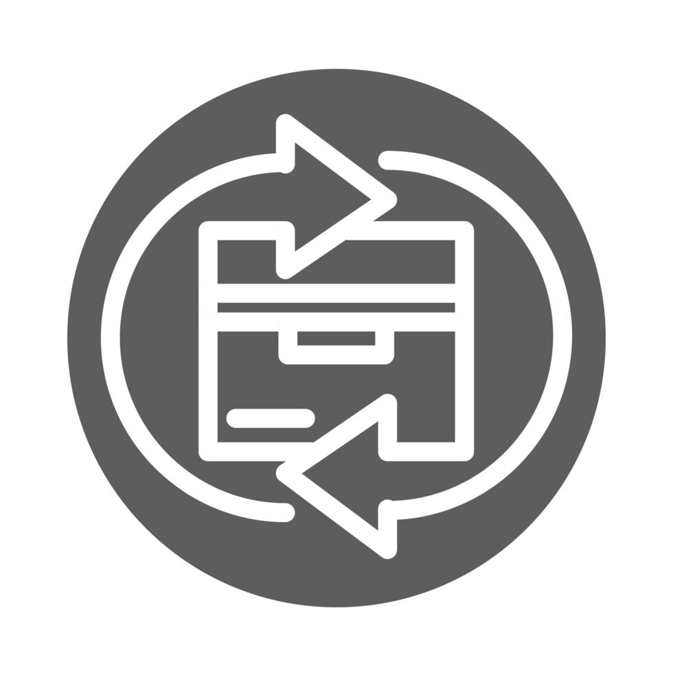 ícone de estilo de bloco de entrega gratuita de serviço de carga de entrega vetor