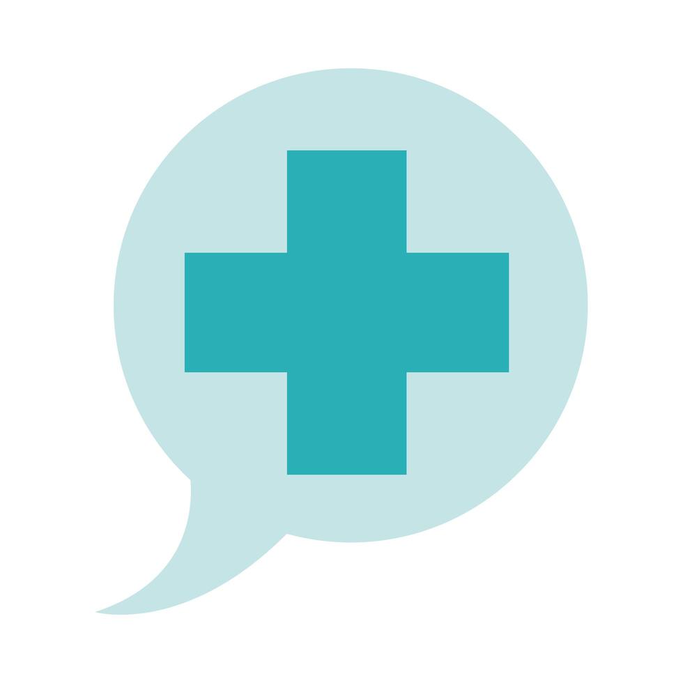 ícone de estilo plano médico cruzado emergência ajuda cuidados de saúde vetor