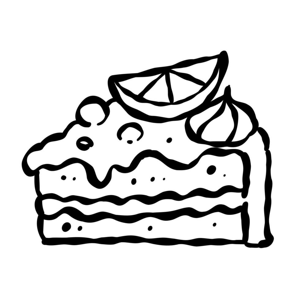 fruta bolo desenho, cumprimento cartão decoração ícone vetor