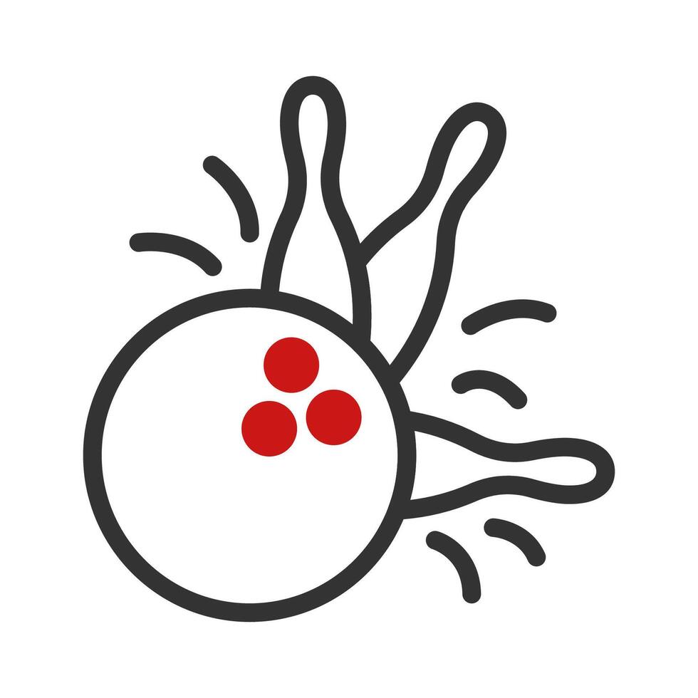 boliche ícone duotônico vermelho Preto cor esporte símbolo ilustração. vetor