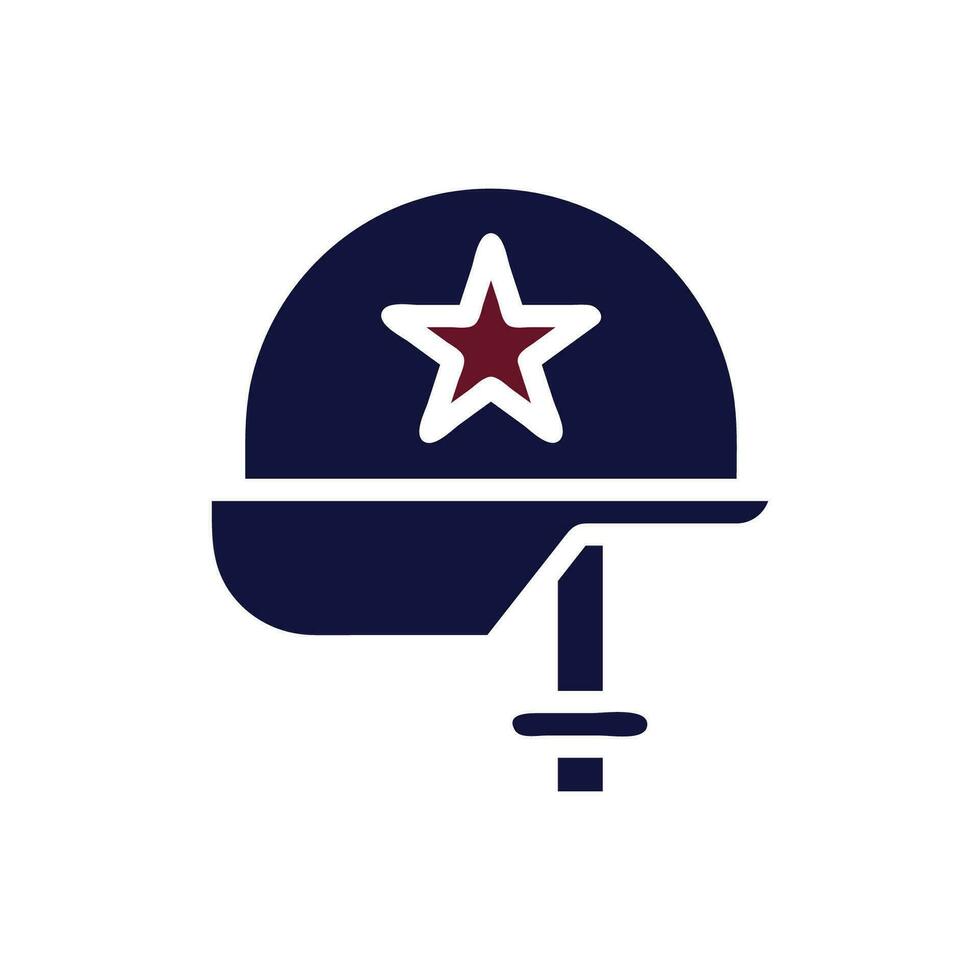 capacete ícone sólido marrom marinha cor militares símbolo perfeito. vetor