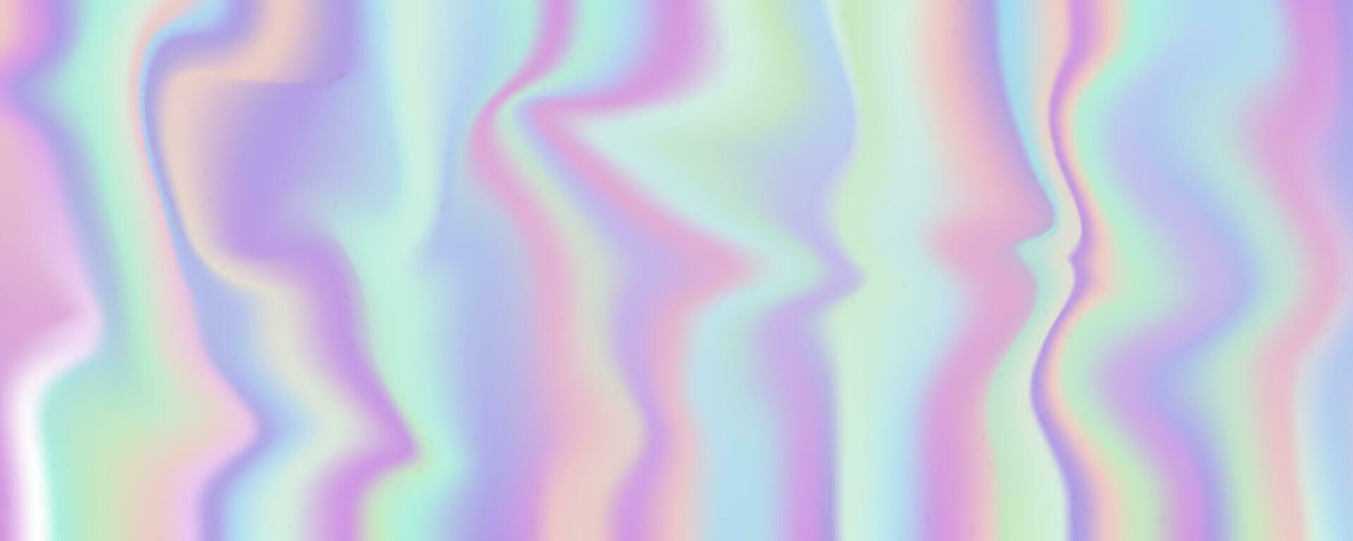 holograma textura fundo. iridescente listrado gradiente. néon arco Iris pastel frustrar. unicórnio pérola papel de parede. vetor