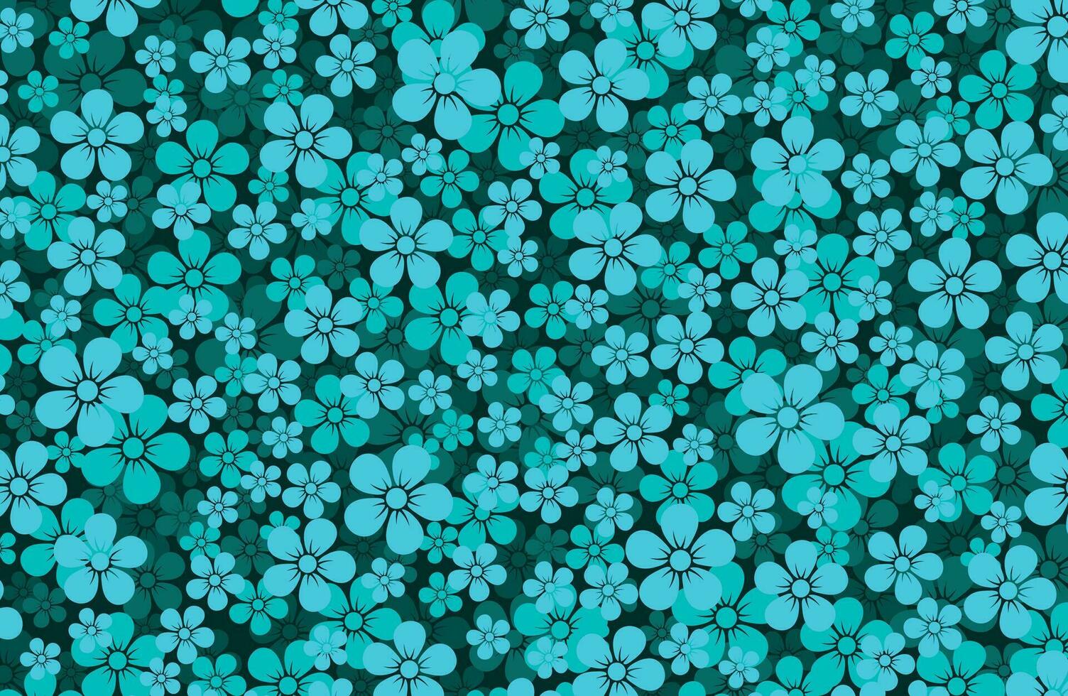 padrão de tecido de flores de cor azul vetor