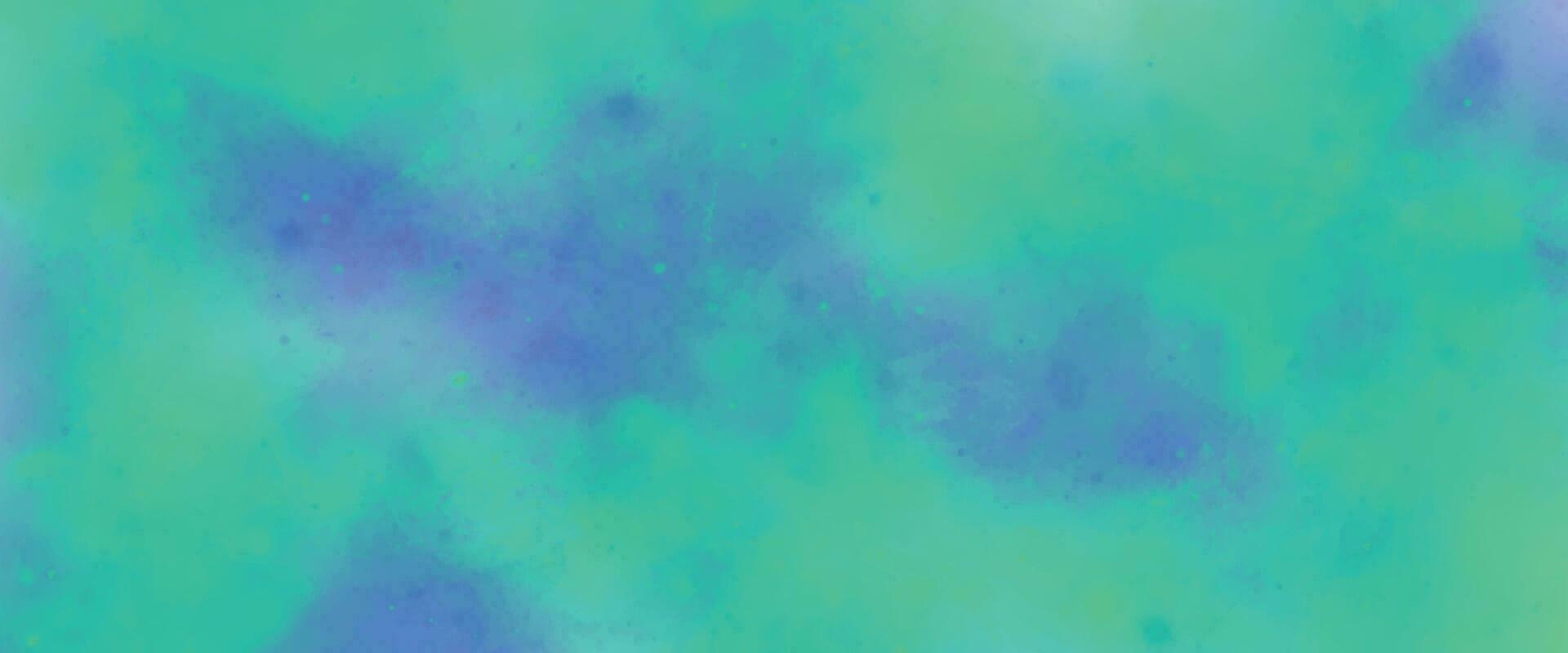 abstrato vintage verde azul fundo com angustiado textura e grunge Projeto com Preto fronteira. cósmico néon polar luzes aguarela fundo. vetor