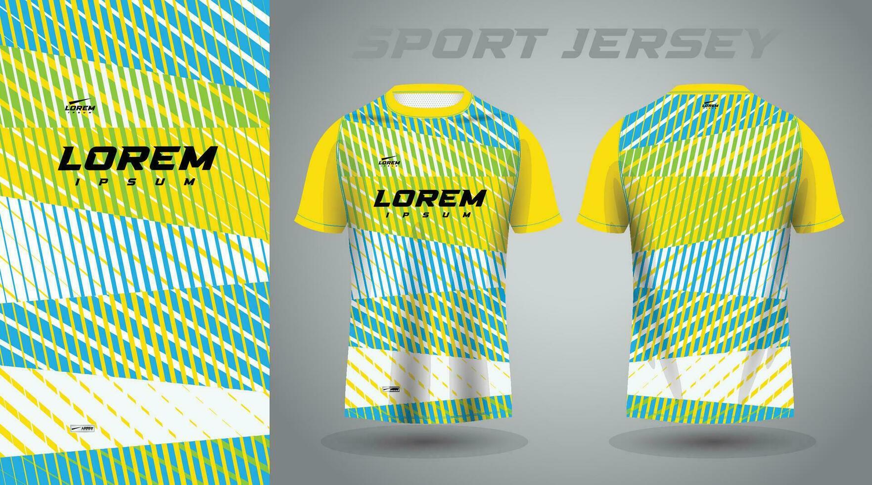 amarelo verde e azul cor camisa futebol futebol esporte jérsei modelo Projeto brincar vetor