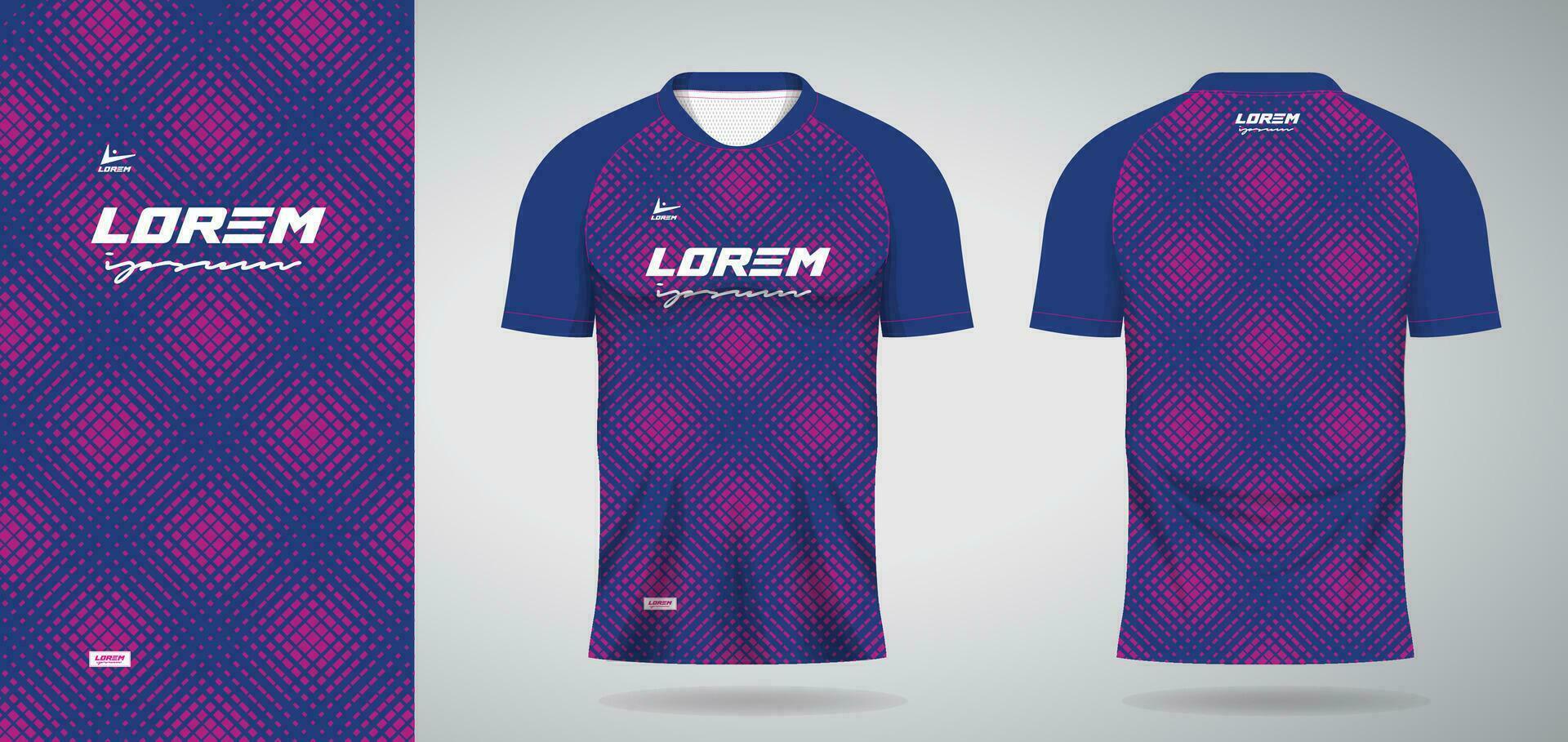 azul Rosa Esportes jérsei modelo para futebol uniforme camisa Projeto vetor