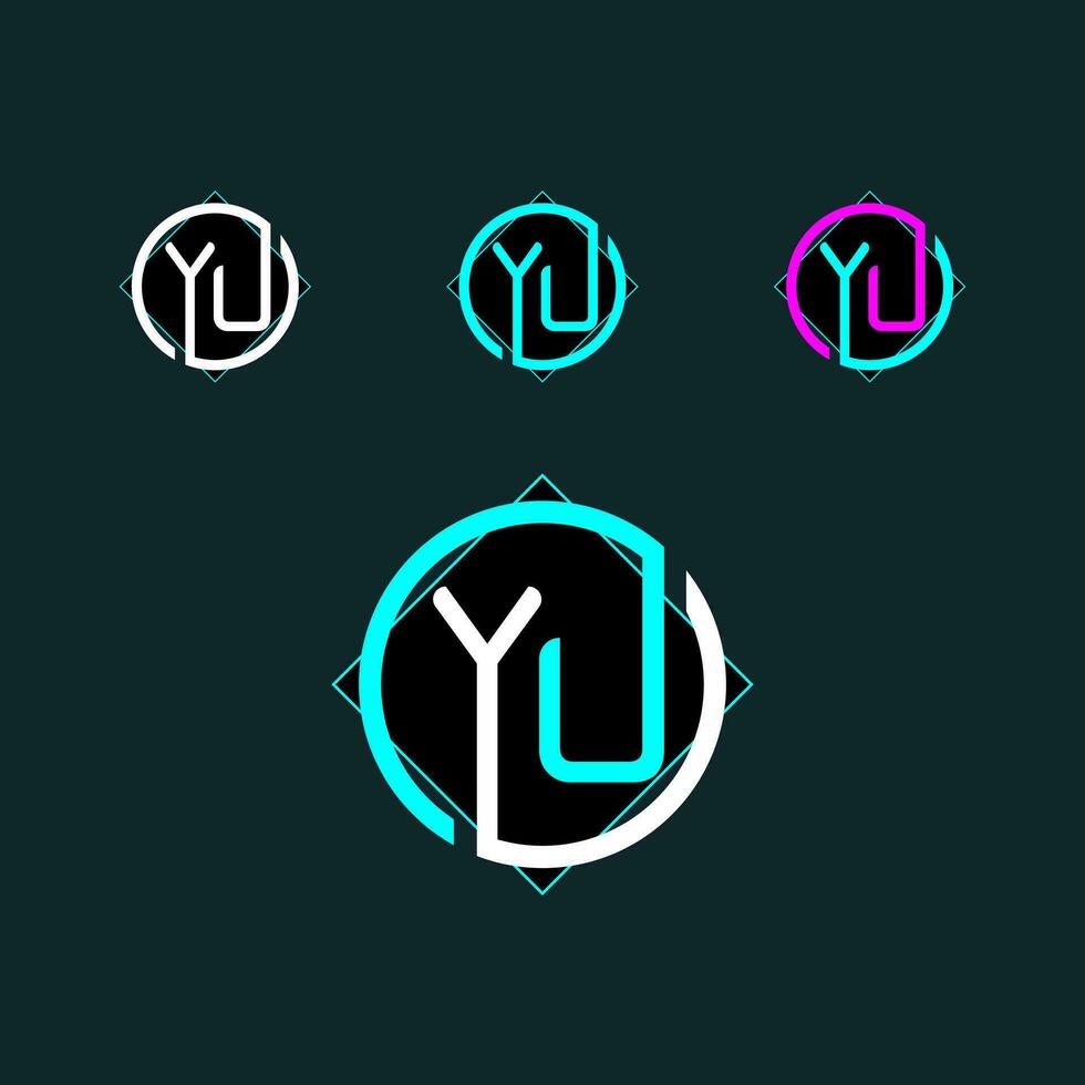 yu na moda carta logotipo Projeto com círculo vetor