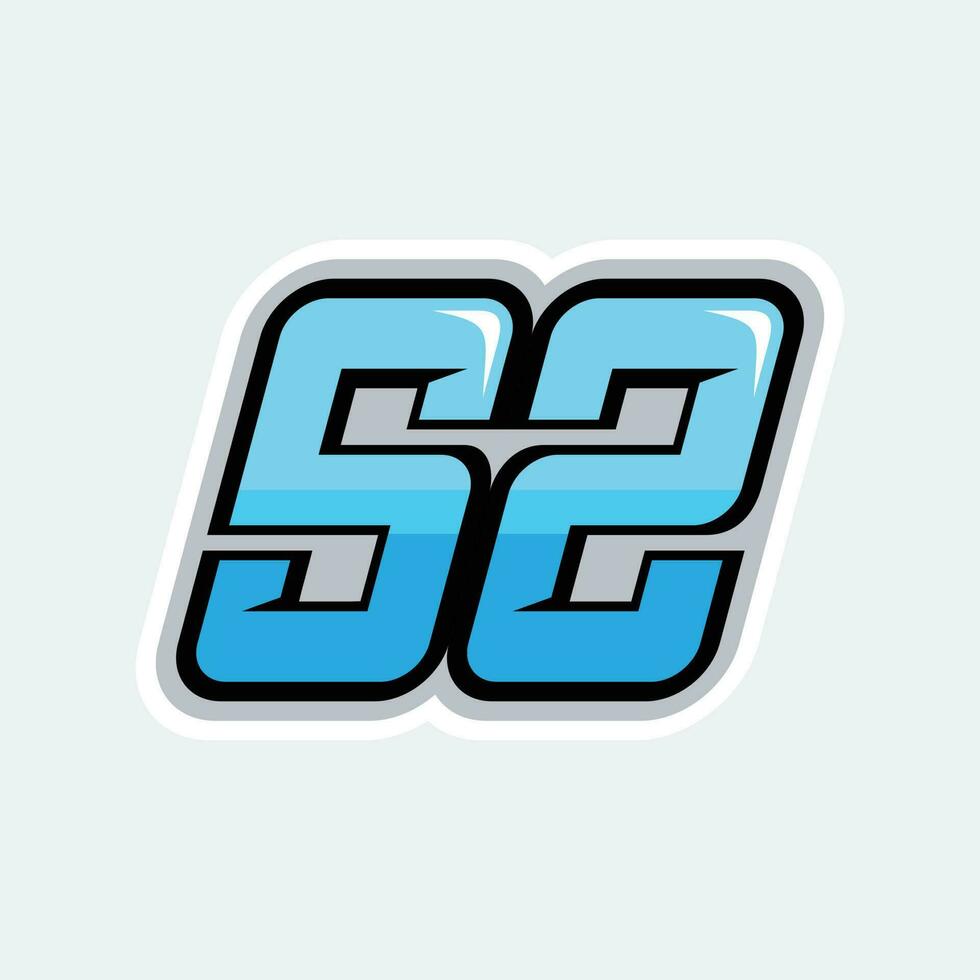 52 corrida números logotipo vetor