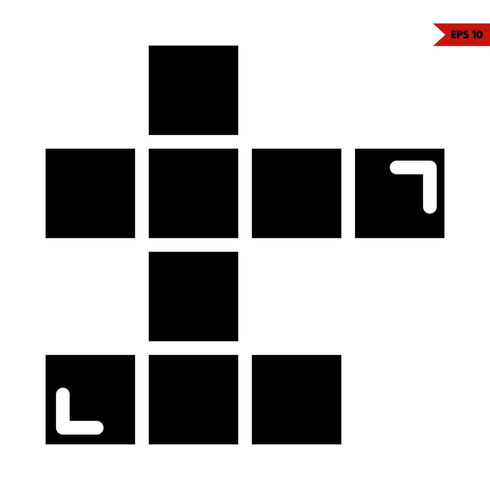 ícone de glifo de quebra-cabeça vetor