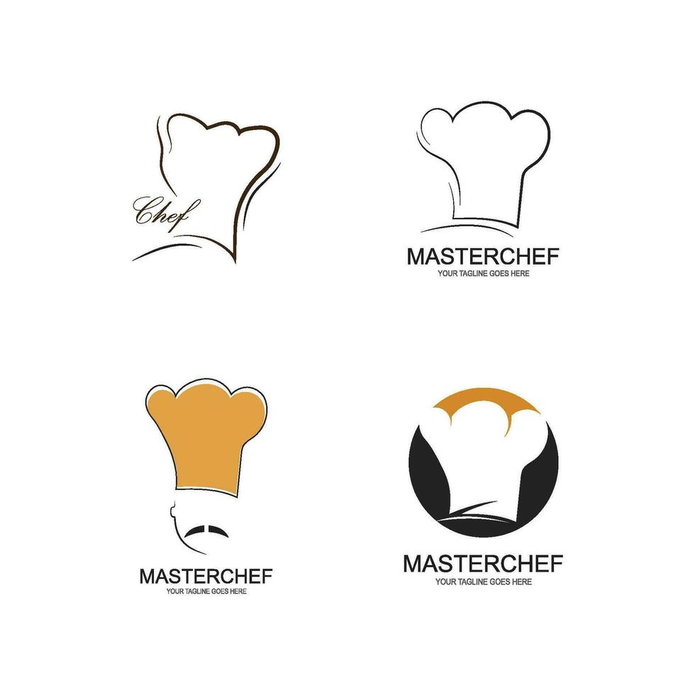 vetor de modelo de logotipo de chef de chapéu