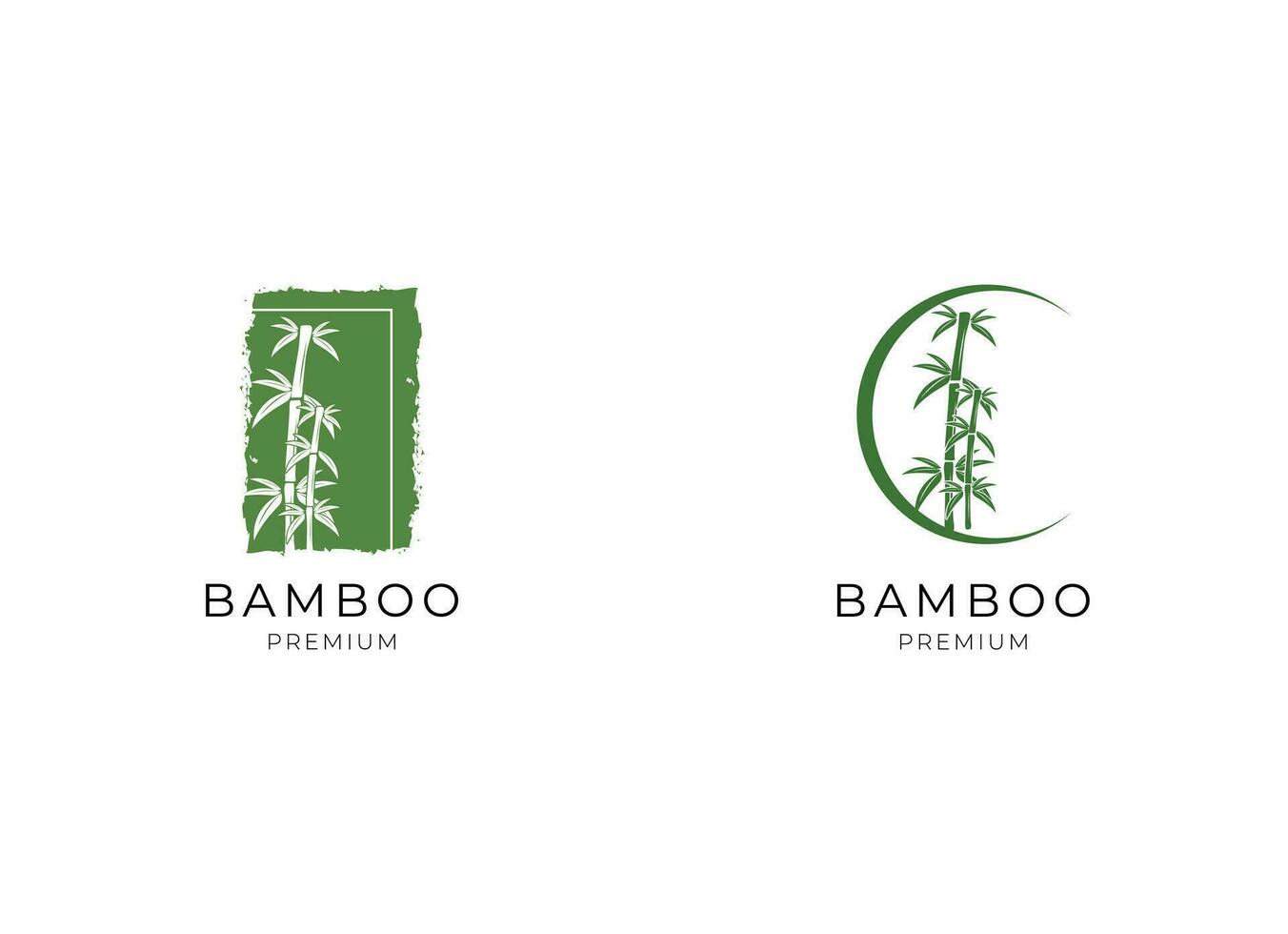 logotipo, etiqueta ou emblema do vetor com planta de bambu verde desenhada de mão em aquarela. conceito de spa e salão de beleza, massagem asiática, pacote de cosméticos, materiais para móveis.
