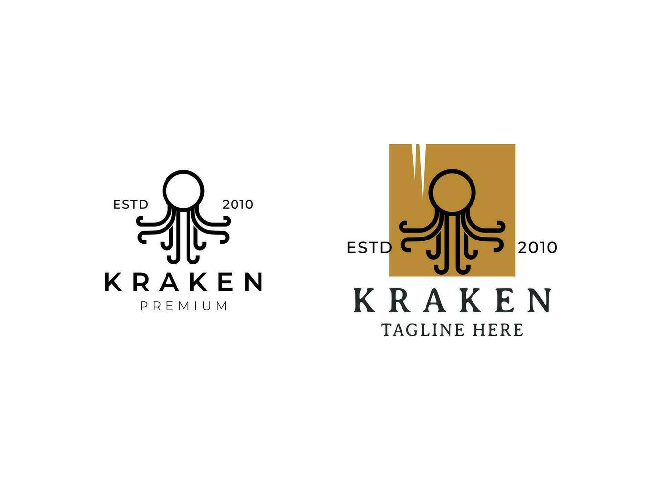 kraken polvo tridente hipster vintage logotipo vetor ícone ilustração