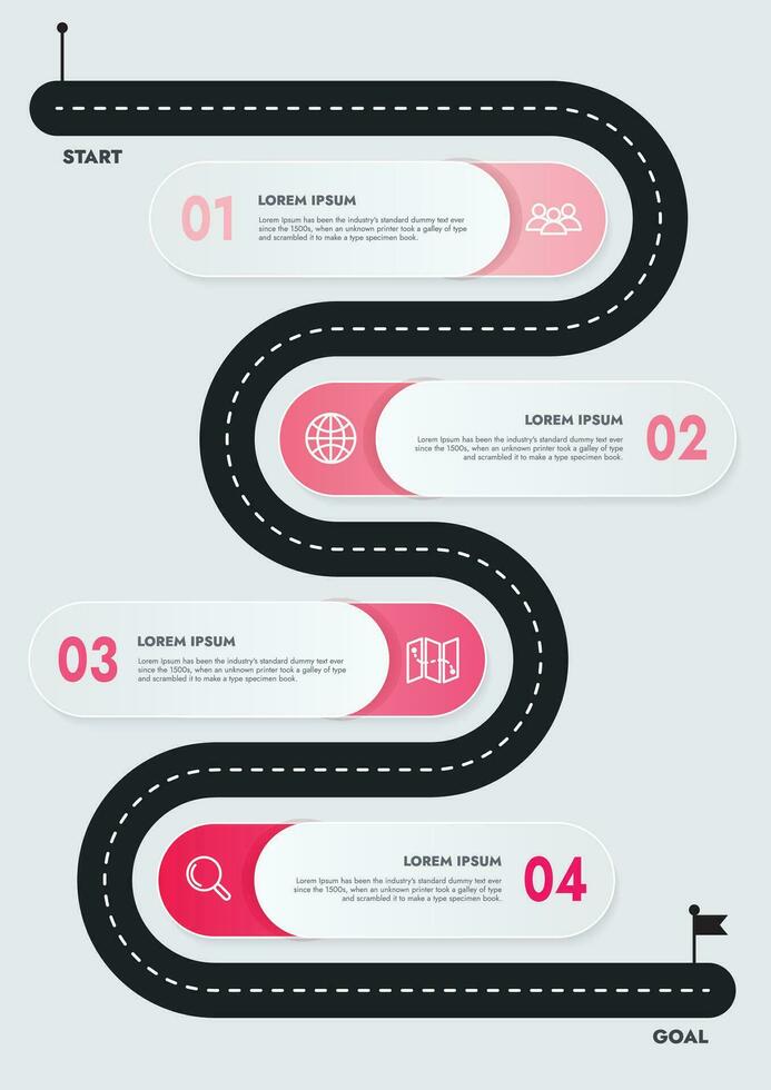 infográfico modelo para apresentações e características dados visualização inclui uma processo gráfico com diagramas, passos, opções. a conceito para marketing através ilustrações para dirigir para sucesso. vetor