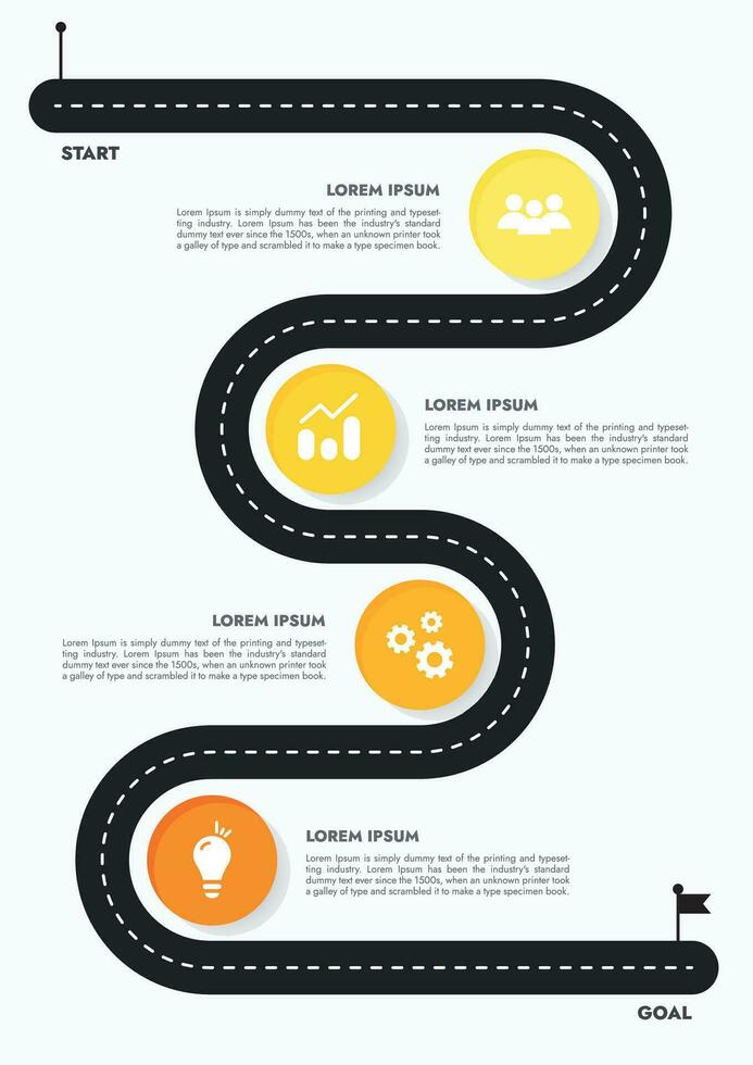 infográfico modelo para apresentações e características dados visualização inclui uma processo gráfico com diagramas, passos, opções. a conceito para marketing através ilustrações para dirigir para sucesso. vetor