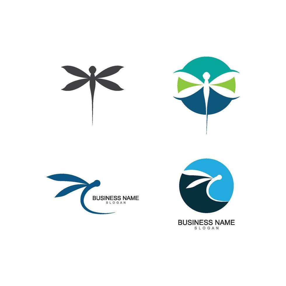libélula logotipo ícone vetor modelo