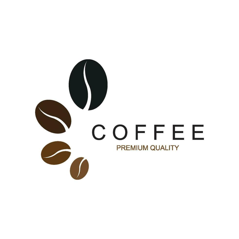 ícone de vetor de modelo de logotipo de grãos de café