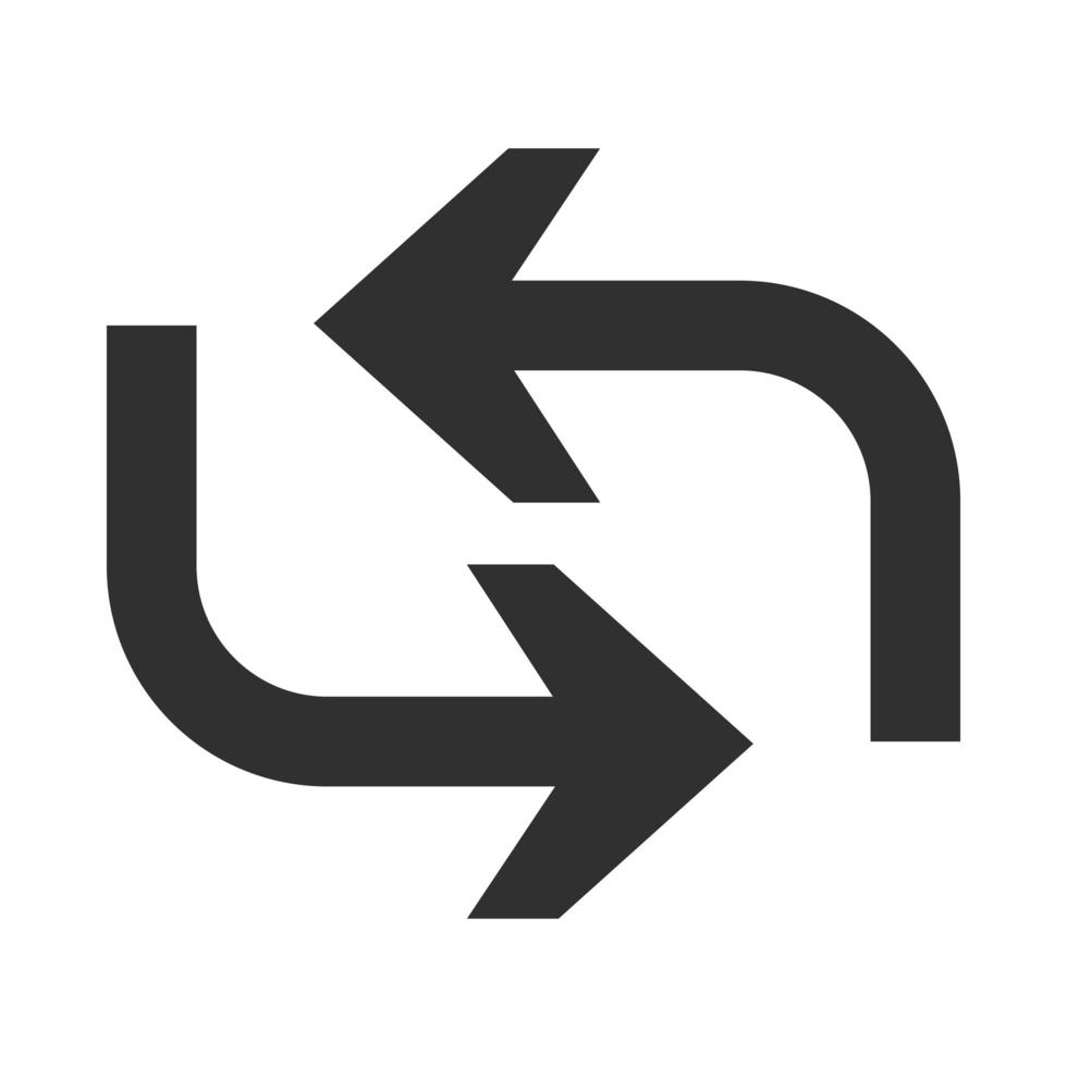 ícone relacionado com direção de seta setas apontam estilo de silhueta de dois lados vetor