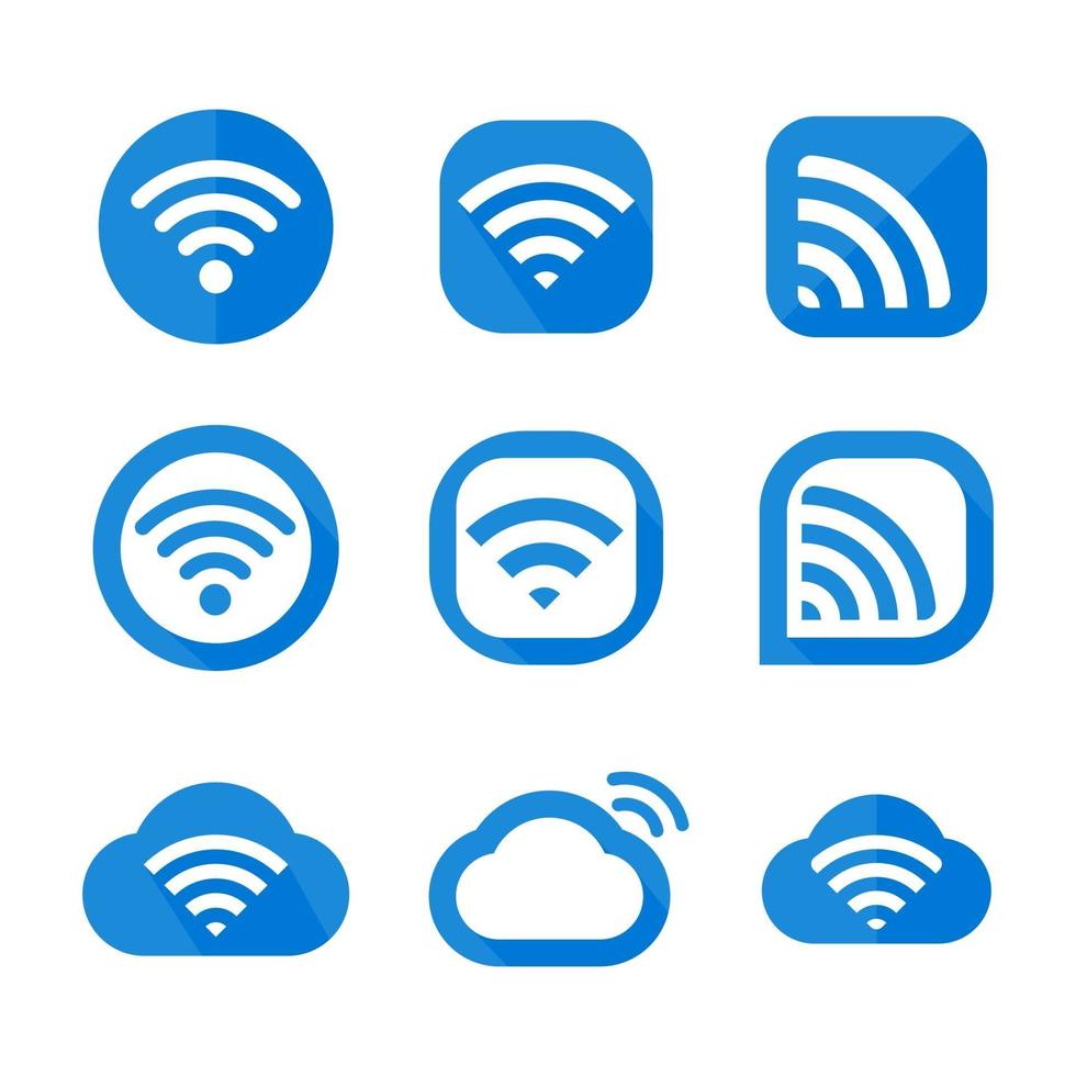 Vetor de símbolo sem fio de ícone de wifi para conexão de internet do roteador de transmissão