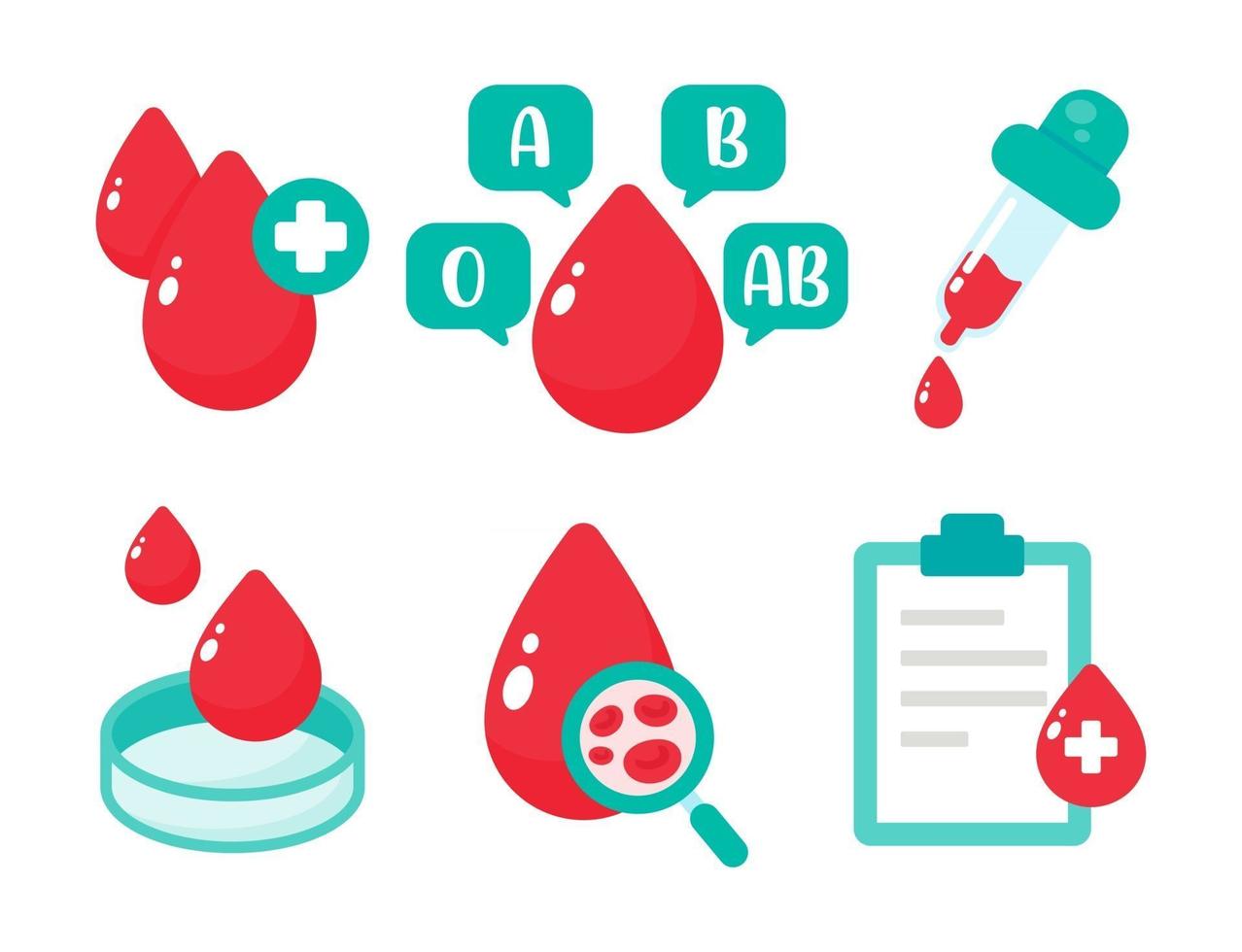 vetor de sangue que indica o tipo de sangue o conceito de um exame de sangue para diagnosticar uma doença grave