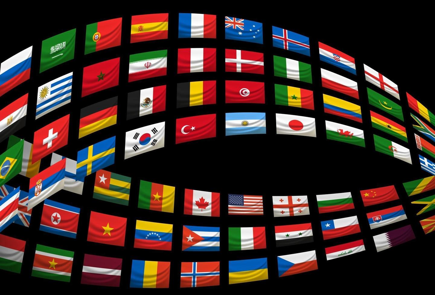 conceito de vetor de bandeiras de países do mundo