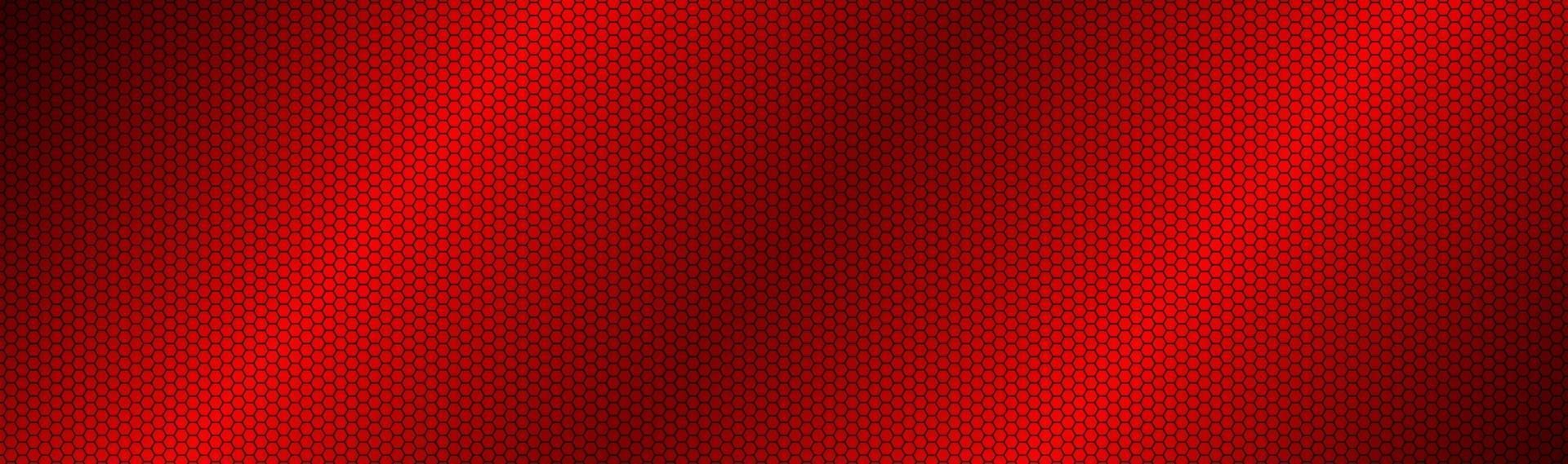 abstrato vermelho escuro geométrico hexagonal malha material cabeçalho perfurado tecnologia metálica banner vetor abstrato widescreen background