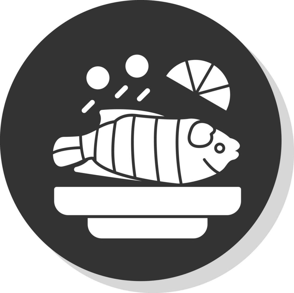 cozido no vapor peixe vetor ícone Projeto