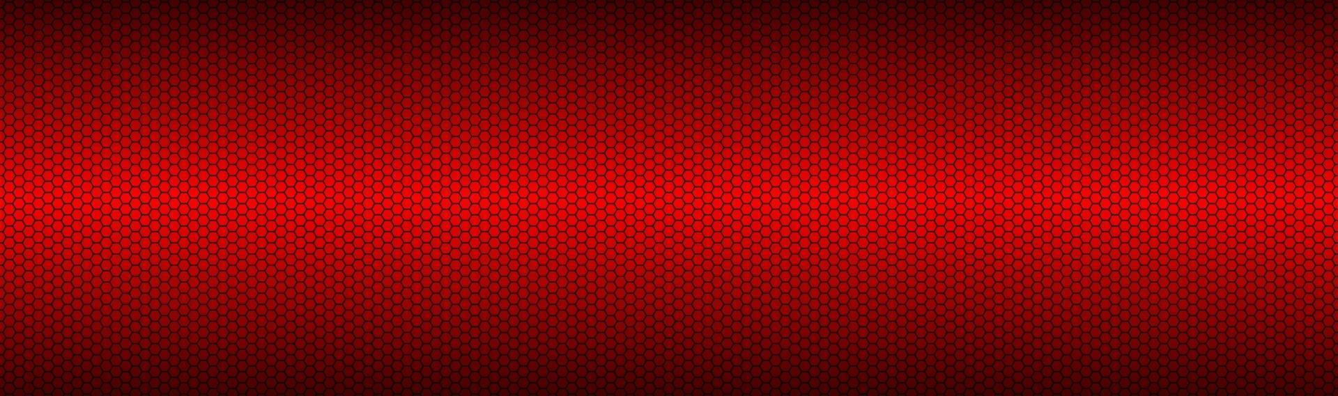 abstrato vermelho escuro geométrico hexagonal malha material cabeçalho perfurado tecnologia metálica banner vetor abstrato widescreen background