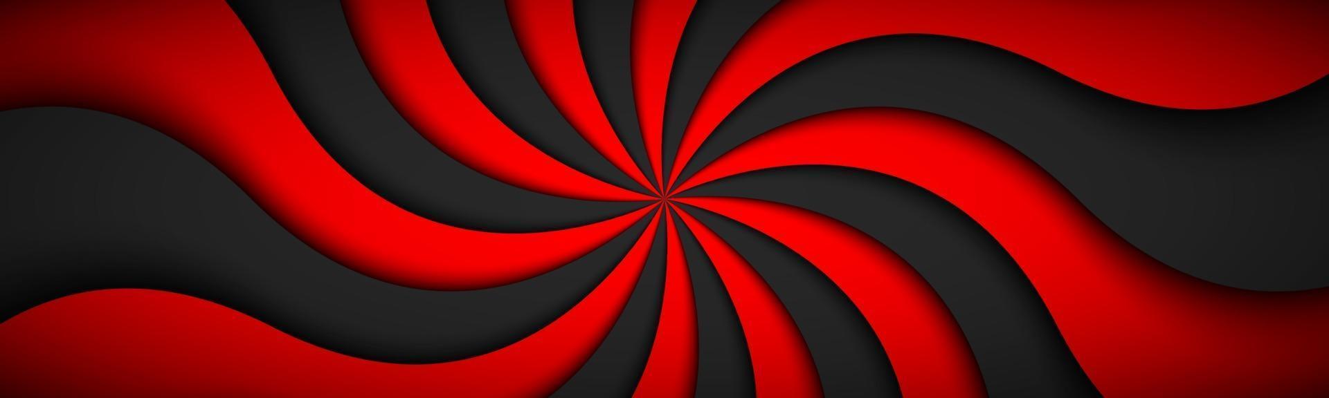 cabeçalho espiral vermelho moderno decorativo espiral padrão radial banner ilustração em vetor abstrato simples