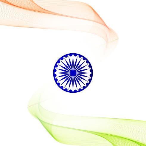 Abstrato ondulado indiano bandeira tema desenho de fundo vetor