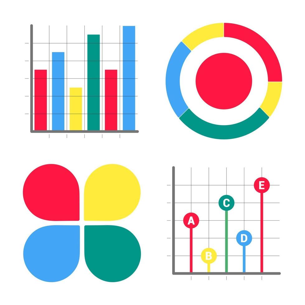 moderno estilo plano design infográficos ícones sinais conjunto ilustração vetorial isolada no fundo branco vetor