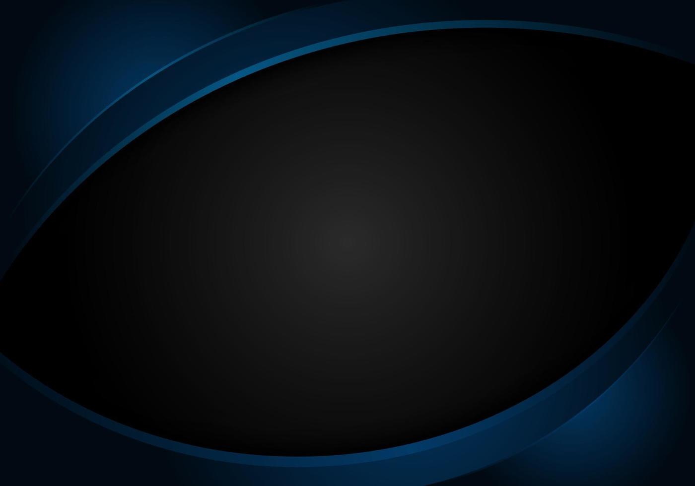 forma de curva abstrato azul brilhante em modelo de design corporativo de fundo preto vetor