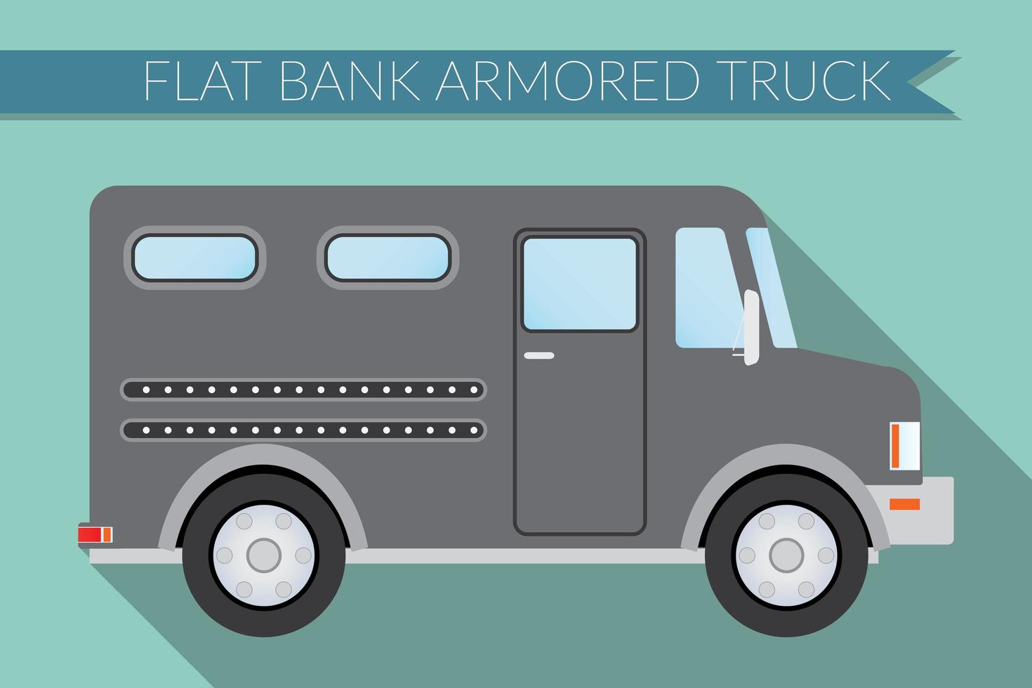 ilustração vetorial design plano transporte urbano, caminhão blindado do banco, vista lateral vetor