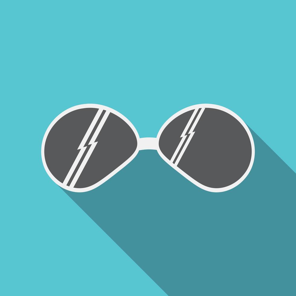 ilustração em vetor moderno design plano de ícone de óculos de sol com sombra longa