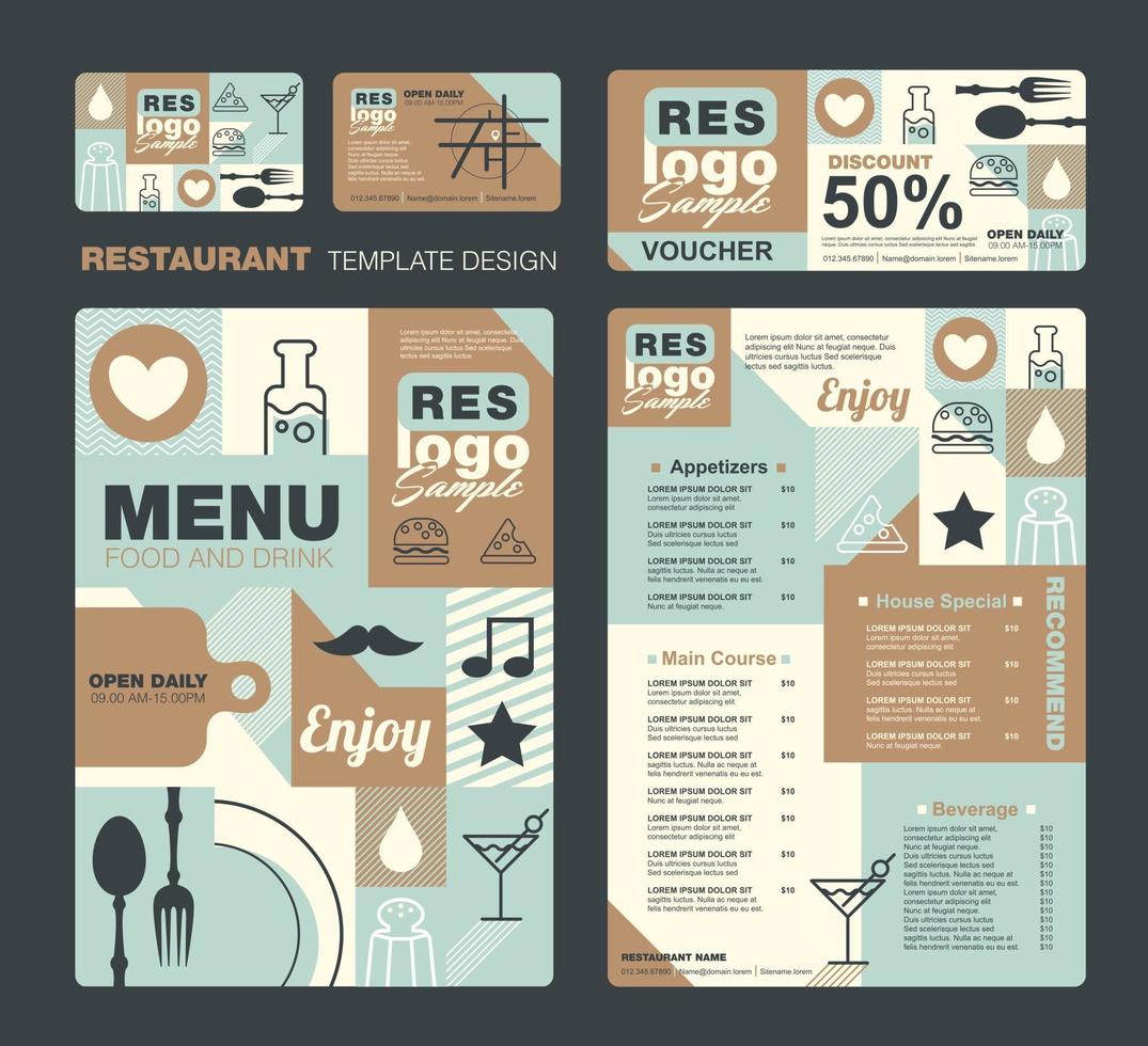 modelo de design de menu vetor