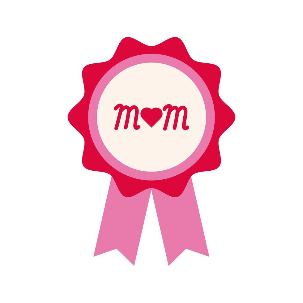 ícone de estilo simples de medalha do dia da mãe vetor