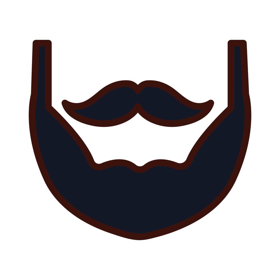 bigode qnd barba tendência vintage linha hipster e preenchimento vetor
