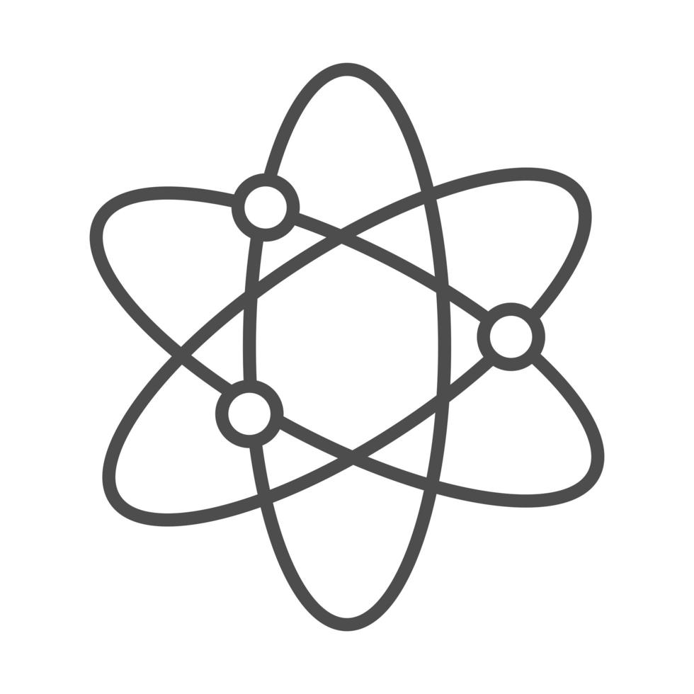 ícone de estilo de linha ciência molécula átomo química vetor