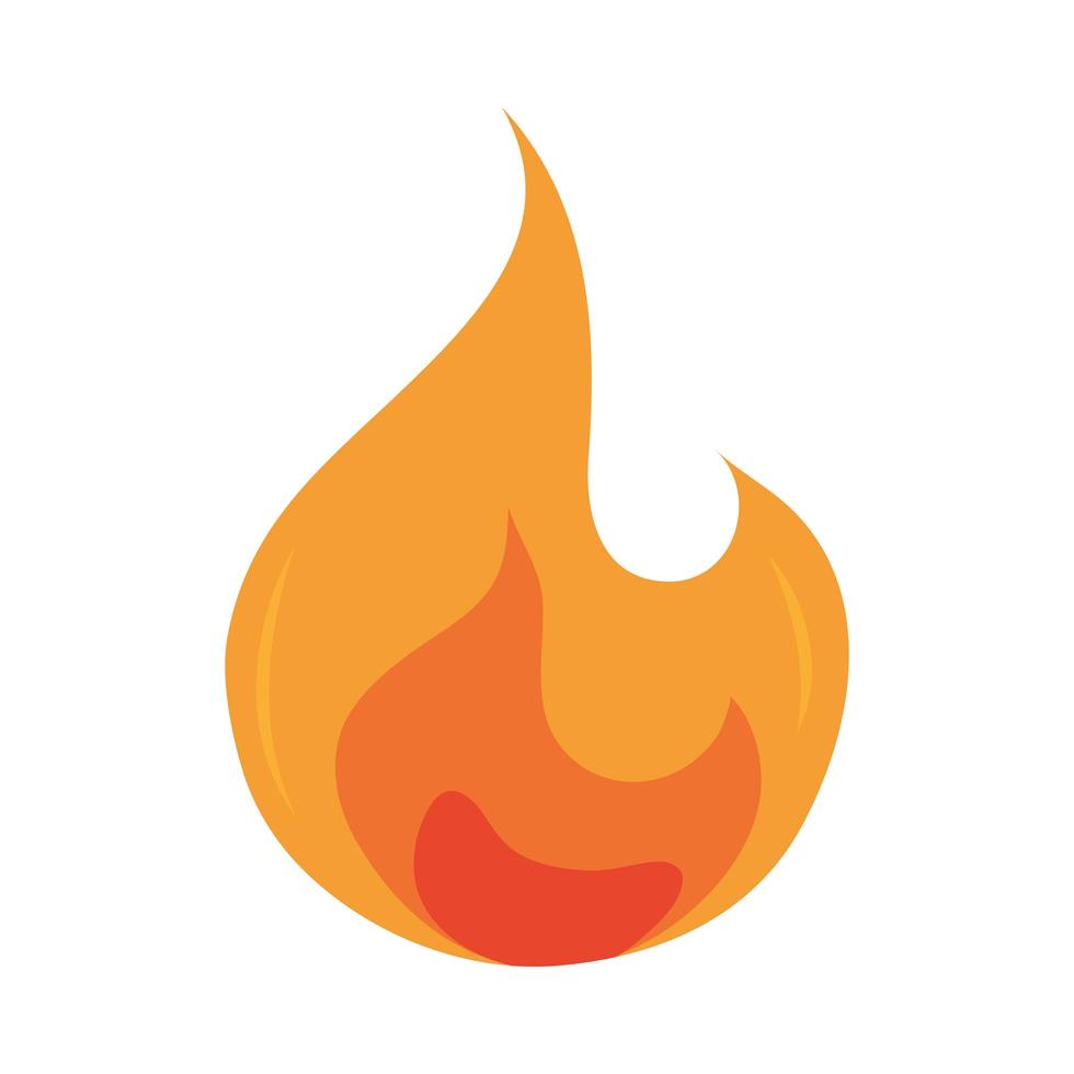 ícone de design plano de chama de fogo queimando brilho quente vetor