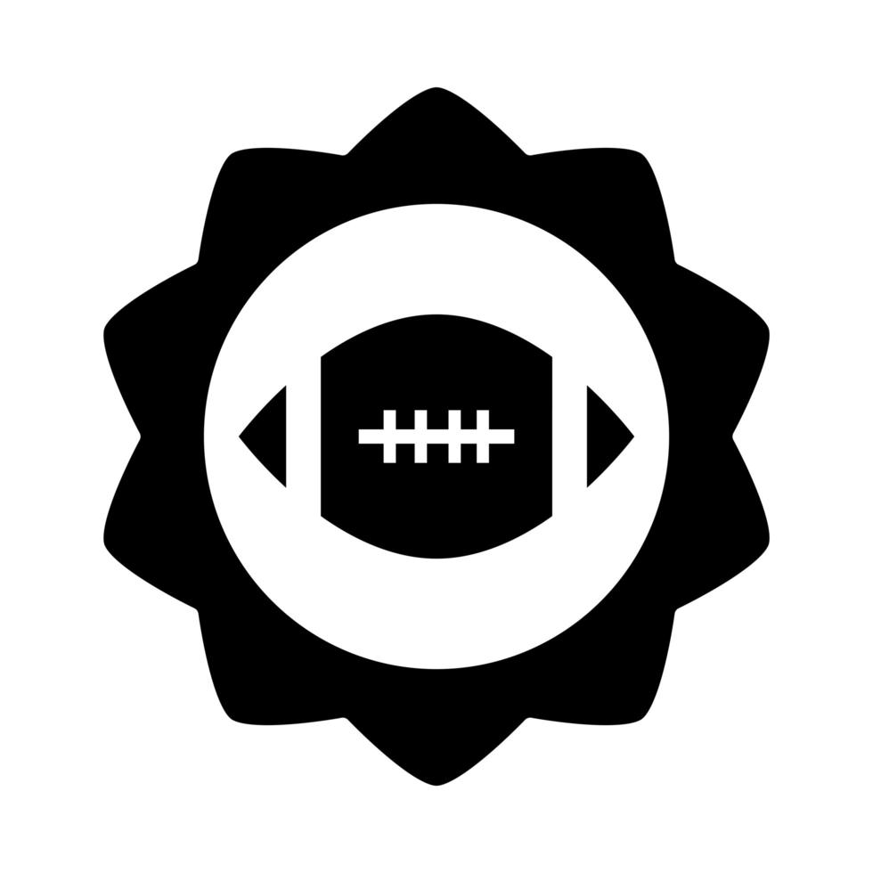 ícone de design de silhueta de nadge profissional e recreativo de futebol americano vetor