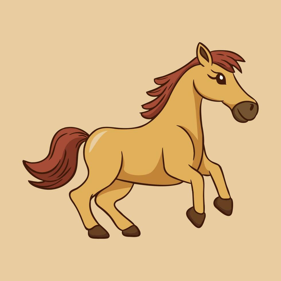 fofa cavalo desenho animado vetor ilustração para crianças produtos