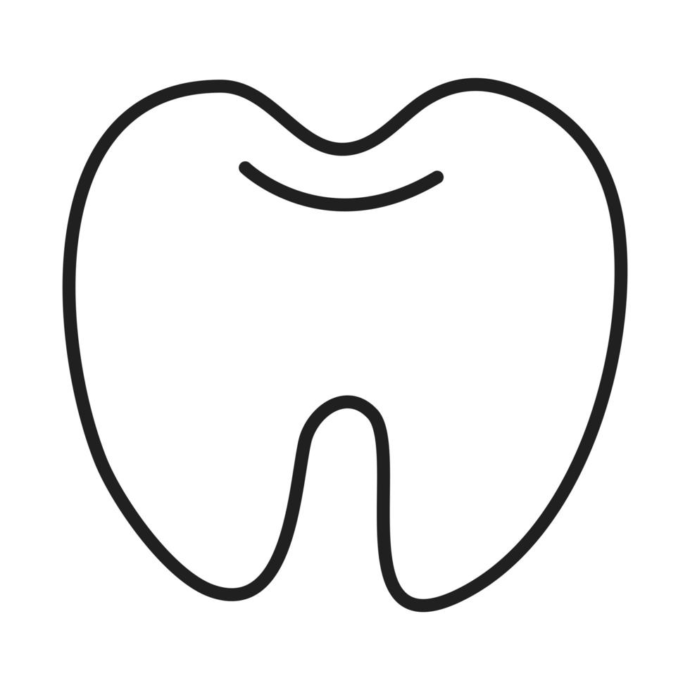 ícone de estilo de linha do pictograma de odontologia dente saúde médico e hospitalar vetor