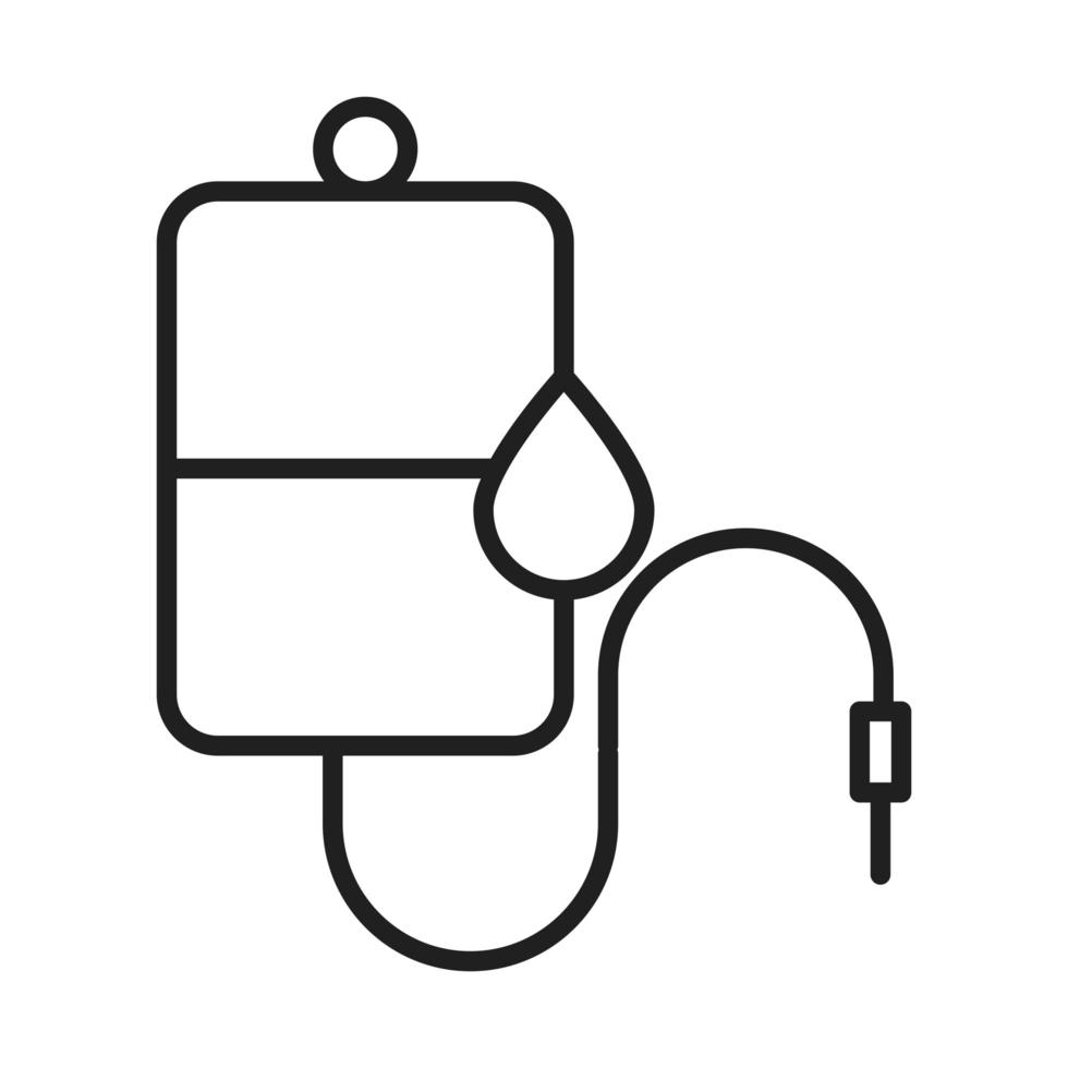 Ícone de estilo de linha de pictograma de assistência médica e hospitalar iv stand fluido vetor