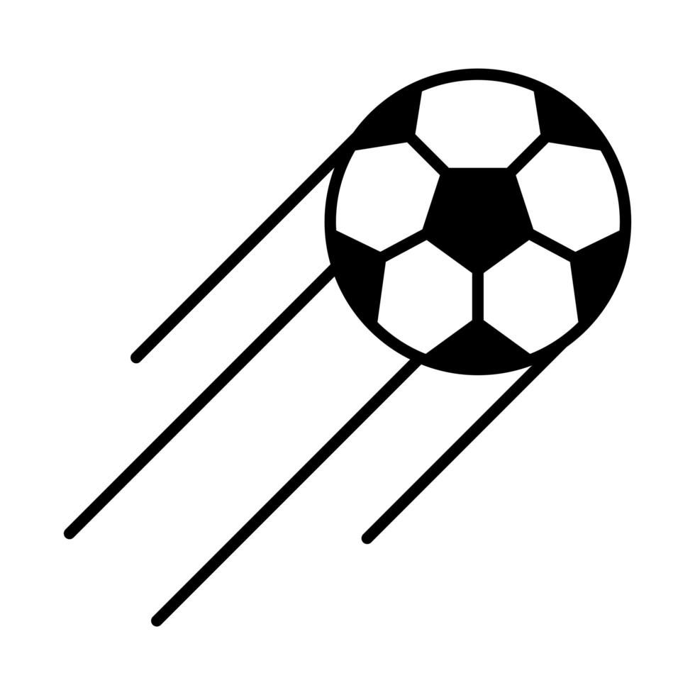jogo de futebol bola voadora liga esportes recreativos torneio ícone de estilo de silhueta vetor