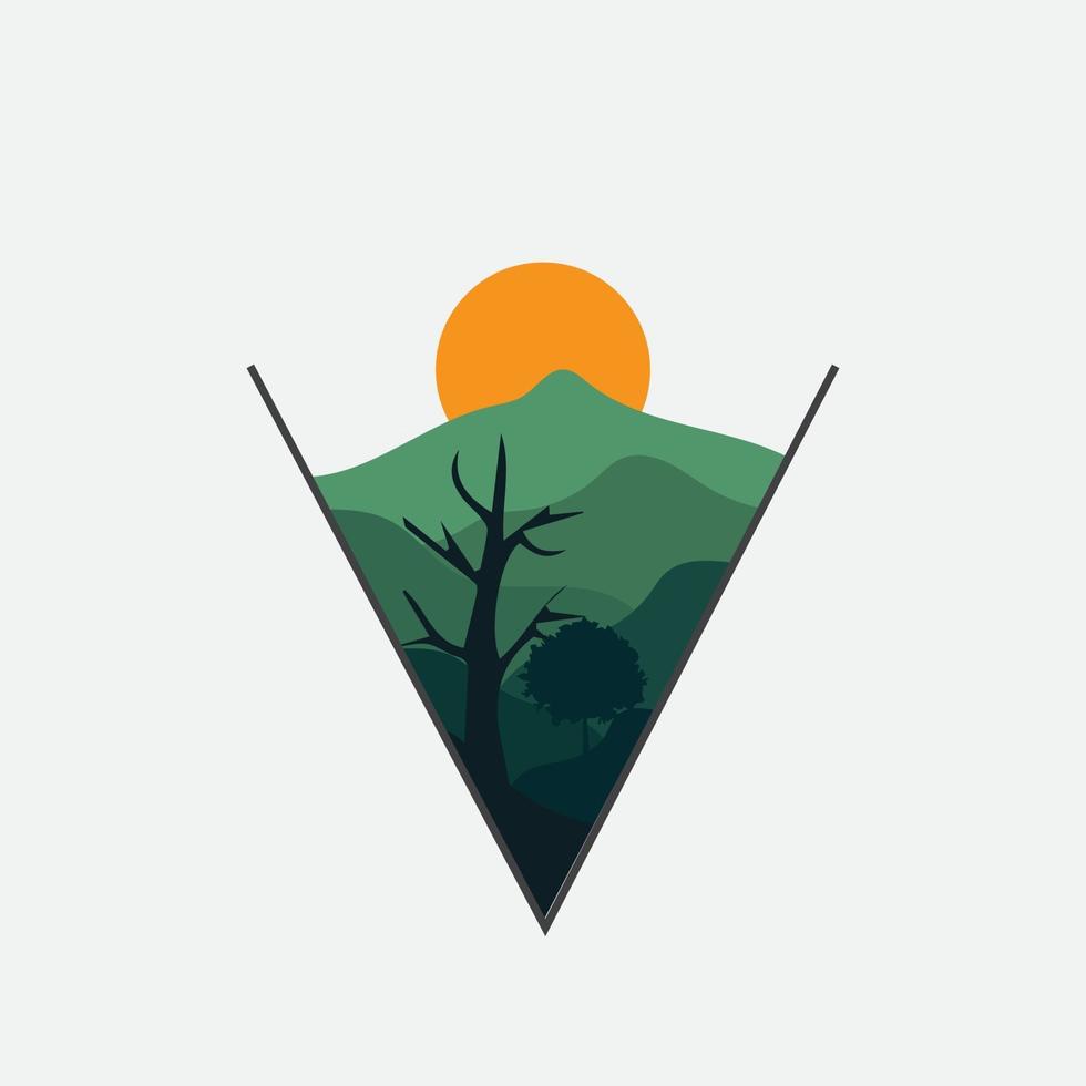 logotipo da ilustração da paisagem vetor