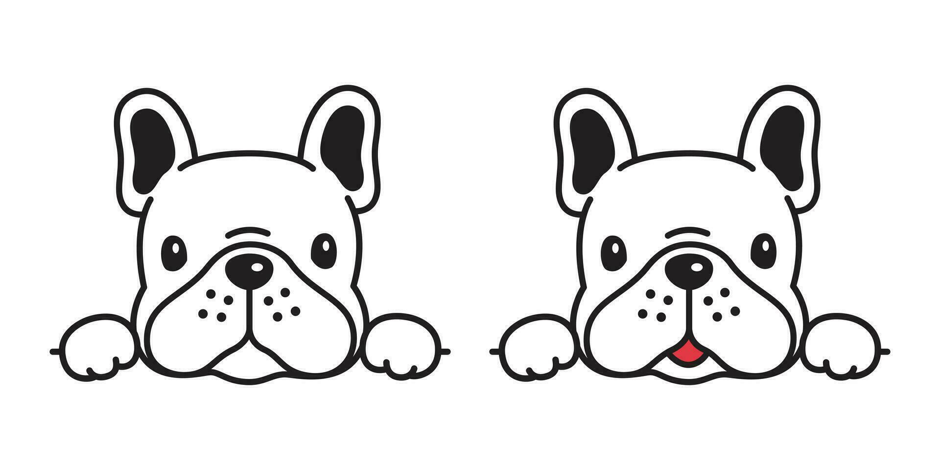 cachorro vetor francês buldogue ícone personagem desenho animado cachorro sorrir logotipo símbolo ilustração rabisco branco