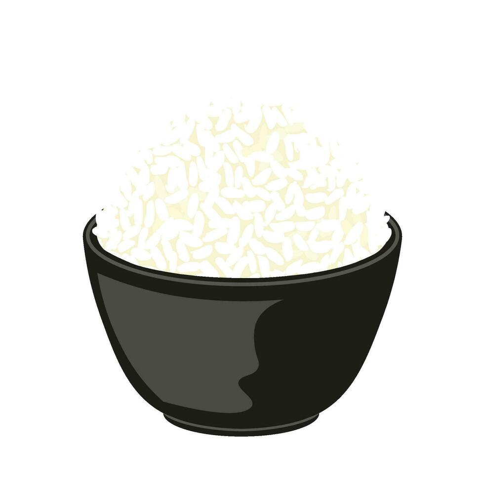 arroz dentro uma tigela ilustração vetor