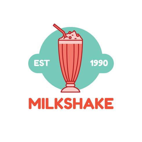 Logotipo do milk-shake de jantar vetor