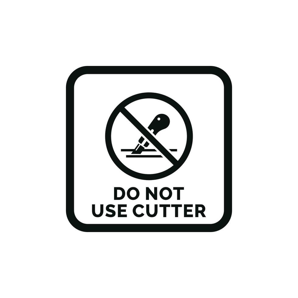 Faz não usar cortador embalagem marca ícone símbolo vetor