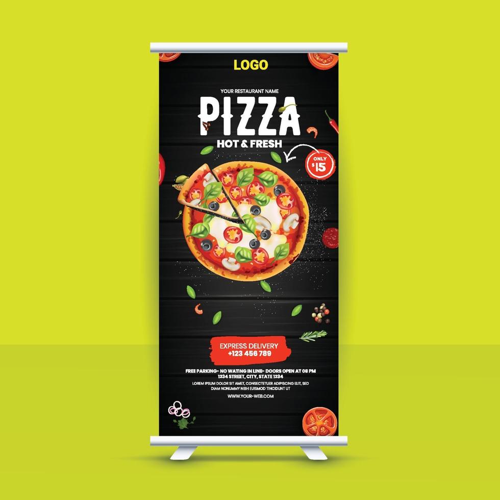 fast food grátis roll up banner design ideia para restaurante vetor