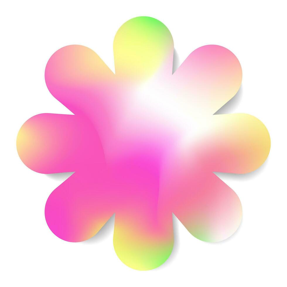 adesivo flor ano 2000 holografia estilo néon cor vetor